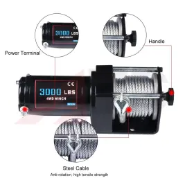 AP11657211Y AFPAPARTS20 Electric Cable Winch Recovery Atv Tow