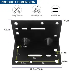 745681781618 AKOLAFE Winch Mount Bracket Right Angle Mounting #2