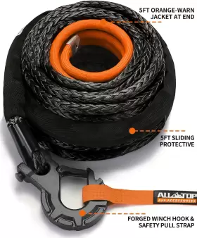 696544072780 ALL-TOP Synthetic Winch Rope Cable Kit #3