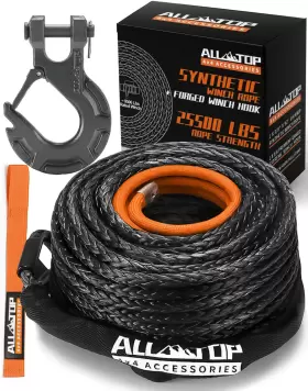 696544072780 ALL-TOP Synthetic Winch Rope Cable Kit