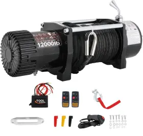 ROPE-12000 AOUVAU Electric Waterproof Synthetic Winch Atv Utv