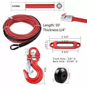 934664122115 ASTRADEPOT Synthetic Winch Rope Hawse Fairlead #2