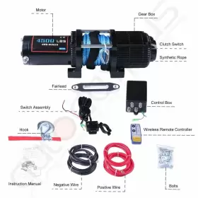 ADP11658203S AUTODAYPLUS Utv Atv Winch Electric Synthetic Rzr