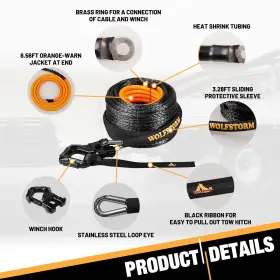 ANS-JYLS0001G AUTOPART Synthetic Winch Cable Line Recovery #2