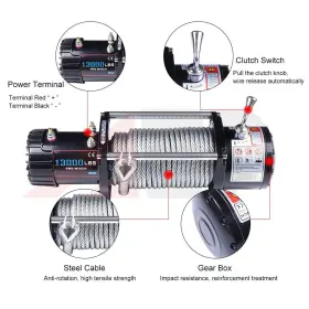 AP11657711Y AUTOPUPPY Electric Recovery Winch Atv Car Trailer #2
