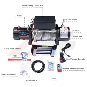 AP11657711Y AUTOPUPPY Electric Recovery Winch Atv Car Trailer #3
