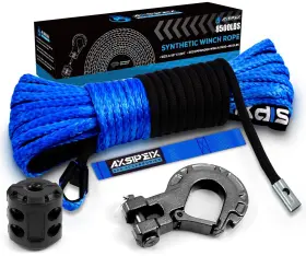 50FT AXSIPEIX Synthetic Winch Rope Cable Protectiv Kit