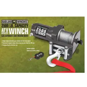 MS56258 BADLAND Electric Atv Utility Winch Wire Rope Wireless