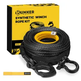 BK-WR-30-BLK-FRD BUNKER INDUST Synthetic Winch Rope Ring Hook