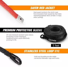 WR3-BLK-KIT-FRD BUNKER INDUST Synthetic Winch Rope Line Cable #3