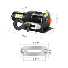 CALT3500 CALLIERT Electric Synthetic Winch Atv Utv Synthet #2