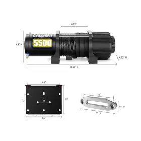 CALT5500N CALLIERT Atv Utv Winch Synthetic Rope Electric Wate #2