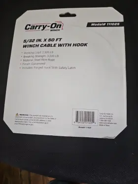 111025 CARRY-ON Winch Cable Hook 2500 #2