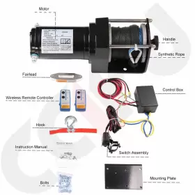 C116583G02 CCIYU Electric Recovery Winch Synthetic Rope Atv #2
