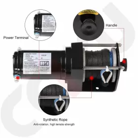 C116583G02 CCIYU Electric Recovery Winch Synthetic Rope Atv #3