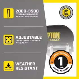 18030 CHAMPION POWER EQUIPMENT Waterproof Winch Dust Cover #2