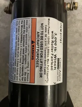 91781 CHICAGO ELECTRIC Winch #2