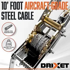 815518026349 DRIXET Come Along Winch Power Puller Cable #3