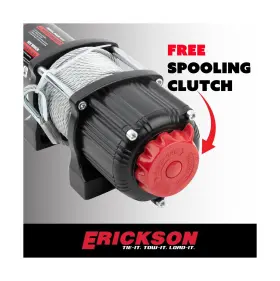 06428 ERICKSON Atv Utv Electric Winch Waterproof Roller Steel #3