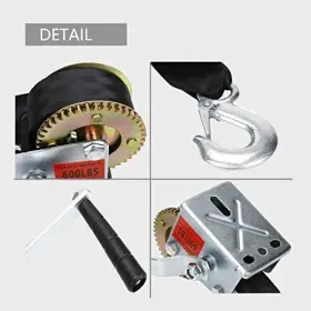 940981436266 FEKUAR Winch Strap Crank Gear Manu #2