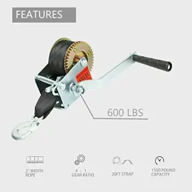 940981436266 FEKUAR Winch Strap Crank Gear Manu #3