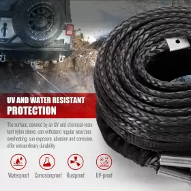 691039688071 FIERYRED Synthetic Winch Rope Cable Line Kit #2