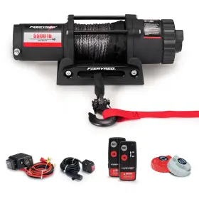 WIN5500-ROPE FIERYRED Atv Utv Winch Electric Synthetic Wi
