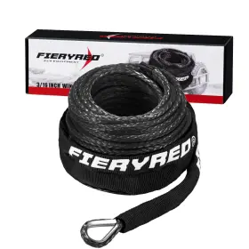 WR-BLK-5-UFA FIERYRED Winch Rope Cable Atv Utv Synthetic Rop
