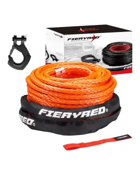WR2-ORG-100-UFA FIERYRED Synthetic Winch Rope Cable Line Rep