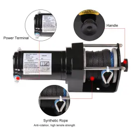 ADP11658303S GDCARPARTSIN Utv Atv Winch Electric Synthetic
