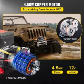 DDJP1.2WB85FTGS01 GEARZAAR Electric Winch Steel Cable Trailer #2