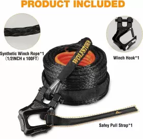 704771478722 HAWKLEY Synthetic Winch Rope Hook Recovery Snv #2