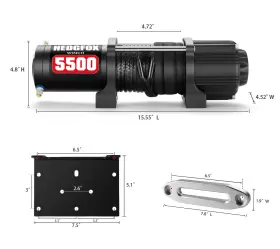 792671652564 HEDGFOX Synthetic Rope Electric Winch Atv Utv #3