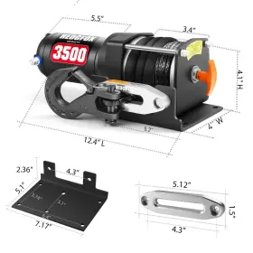 HGFX-3500N HEDGFOX Electric Winch Synthetic Rope Waterproof #2