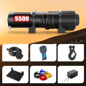 792671652427 HEGFOX Atv Utv Waterproof Synthetic Rope Winch #3