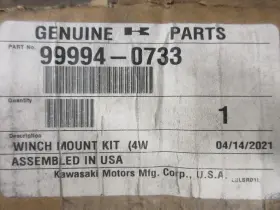 99994-0733 KAWASAKI Winch Mount Kit Sx 610 Mule