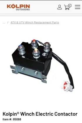 85068 KOLPIN Winch Contactor Solenoid Utv Atv