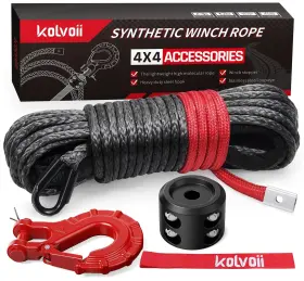 US-K014 KOLVOII Synthetic Winch Rope Cable Steel Kit
