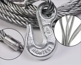 704521826674 LIFSTAR Galvanized Wire Rope Tow Hooks Ends #2