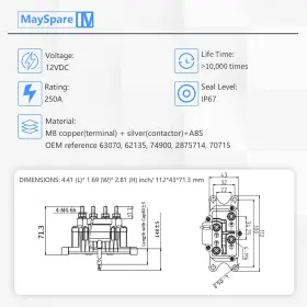 737311009858 MAYSPARE Mayspar Winch Relay Solenoid Contactor #2