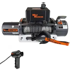 76-53251BW MILE MARKER Synthetic Rope Winch Remote