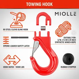 680168635209 MIOLLE Snow Plow Synthetic Winch Line Cable Rope #3