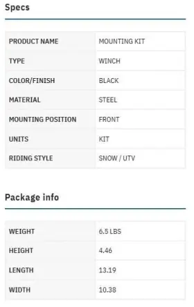 4505-0693 MOOSE Winch Mount Utv Kit 500 Honda Pioneer #3