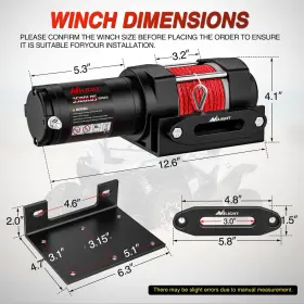 3500LB NILIGHT Atv Electric Winch Synthetic Rope Wireless #2