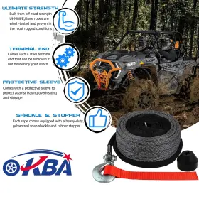 791727419007 OKBA Synthetic Winch Rope Cable Line Kit #2