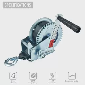 HW-1200-S OPENROAD Winch Boat Strap Crank #2