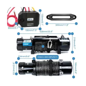 EWR13000 PROFLINE Electric Winch Atv Synthetic Rope Hook #2
