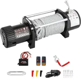 ROPE-12000-A PULI Electric Winch Steel Towing Atv Utv