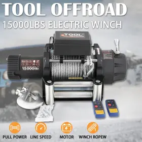 ROPE-15000 PULI Electric Winch Steel Towing Atv Utv Road