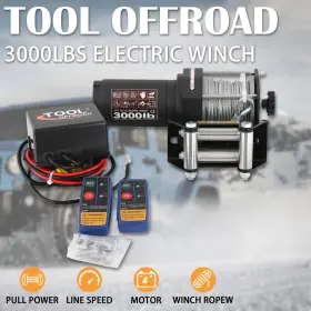 ROPE-3000 PULI Electric Winch Steel Towing Atv Utv Road #2